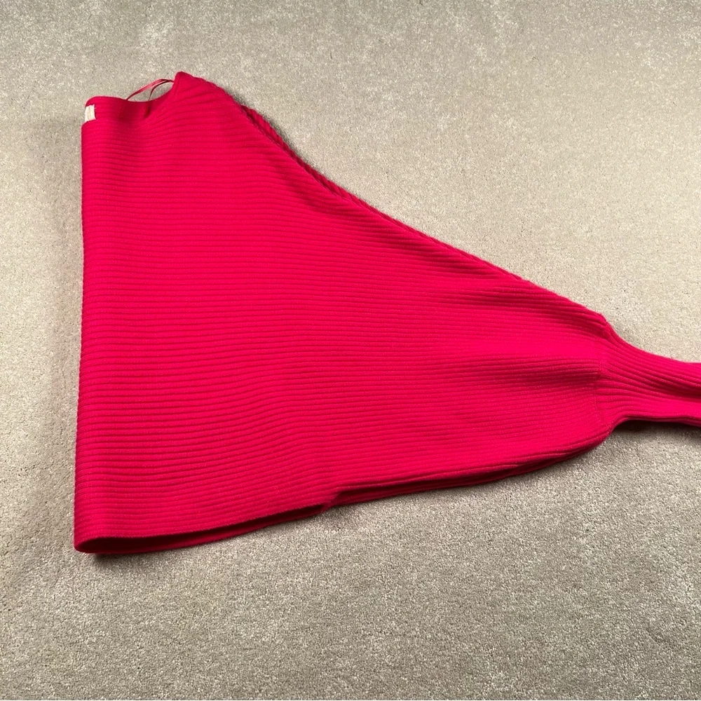 Altard State Sweater Cropped Ribbed Knit Batwing Pink Fuscia women's medium